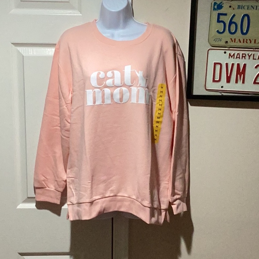 State of Mind Peach “Cat Mom” Sweatshirt - Size M